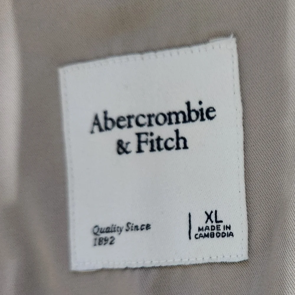 Abercrombie & Fitch Puff Sleeves Utility Jumpsuit Khaki Tan Minimalist XL